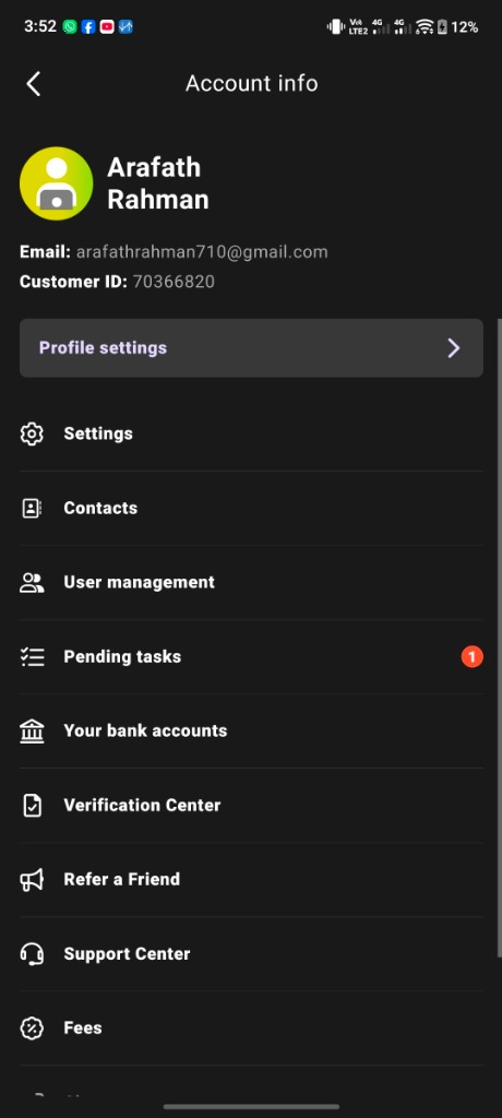 Payoneer Screenshot